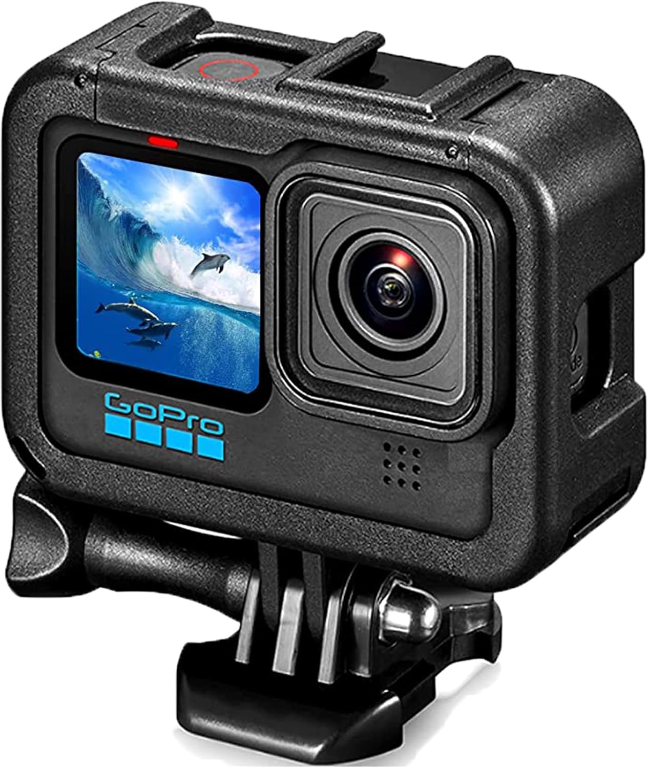 Protective Housing Case for Gopro Hero 9/ Hero 10 Black, Housing Frame Case Mount Accessories for Gopro Hero9 Action Camera Accessory Kit with Quick Pull Movable Socket and Screw