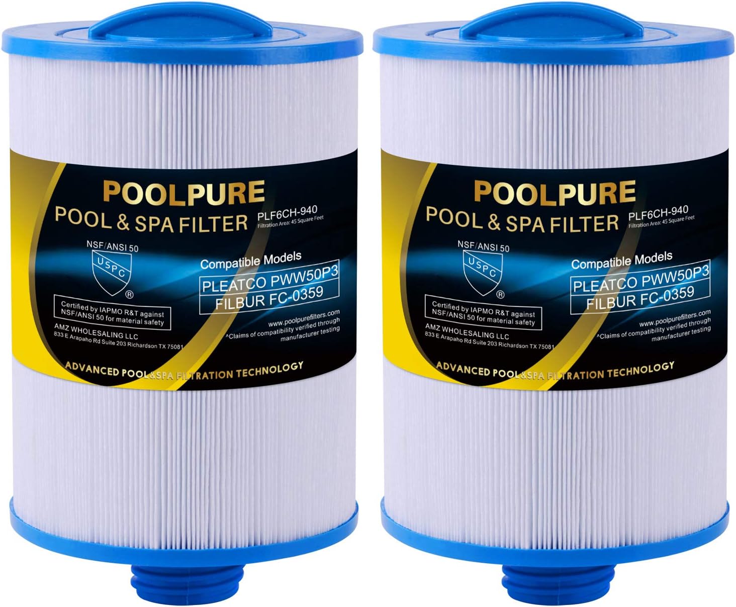 POOLPURE Replacement for Spa Filter PWW50P3(1 1/2