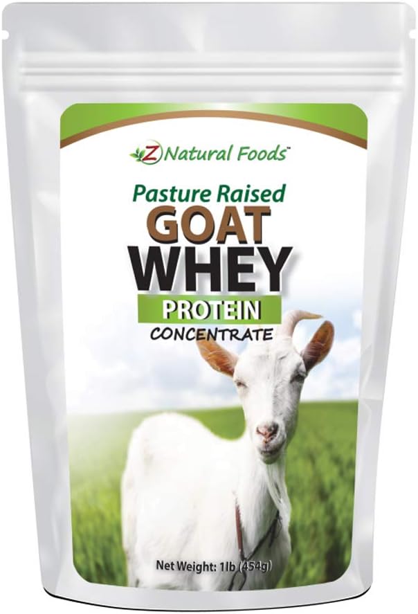 Goat Whey Protein Powder Concentrate - Unflavored & Undenatured - Grass Fed in USA - Good Source of BCAA - No Hormones or Antibiotics - 100% Pure, Gluten Free, Non GMO, Kosher - 1 lb Pack of 2