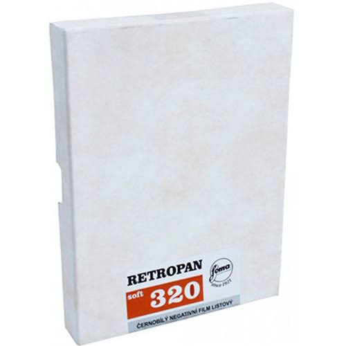 Foma Retropan 320 Soft 4x5x22 Black and White Negative Film, 50 Sheets