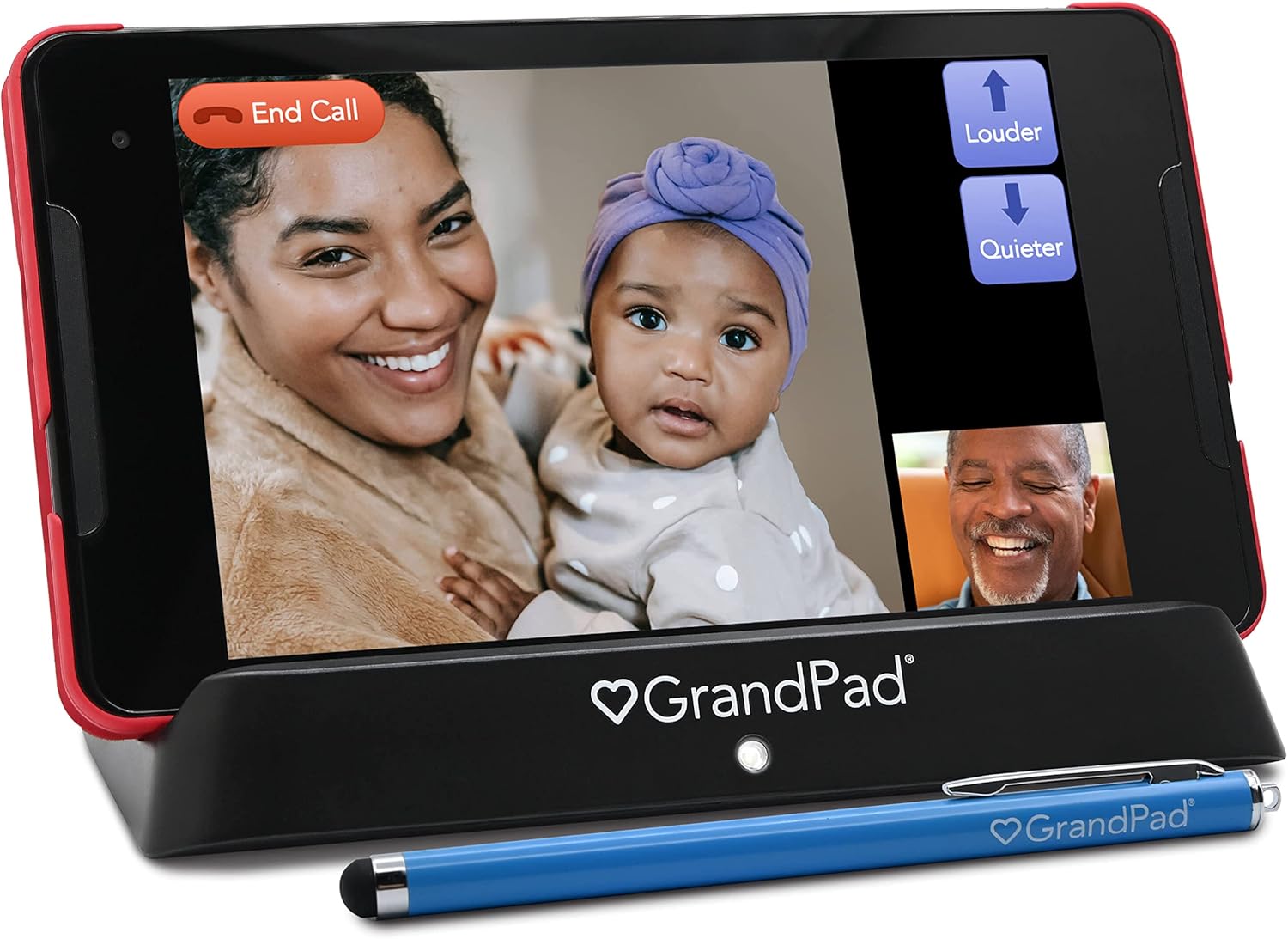 GrandPad Tablet for Seniors, Accessibility Enabled Tablet, 4G LTE Enabled Tablet with Wireless Charger, Stylus - 3 Months Premium Service with 4G Included