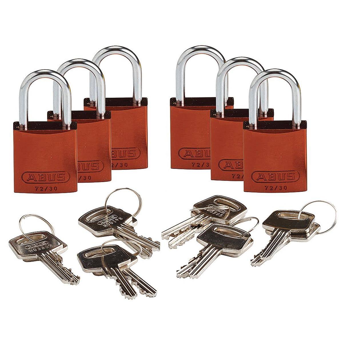 Brady Brown Keyed Padlock (Pack of 6) 133294