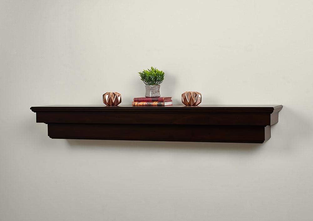 Salem Wood Mantel Shelf with Corbels - Aged Cherry 60 Inch Beautiful Wooden Rustic Shelf Perfect for Electric Fireplaces and More! Mantels Direct
