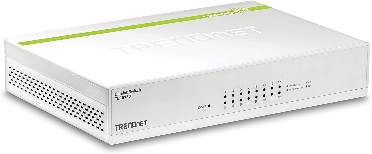 TRENDnet 24-Port Gigabit GREENnet Switch, QoS, 48 Gbps Switching Fabric, Fanless, Plug & Play, Half & Full Duplex, TEG-S24D,White Pack of 2