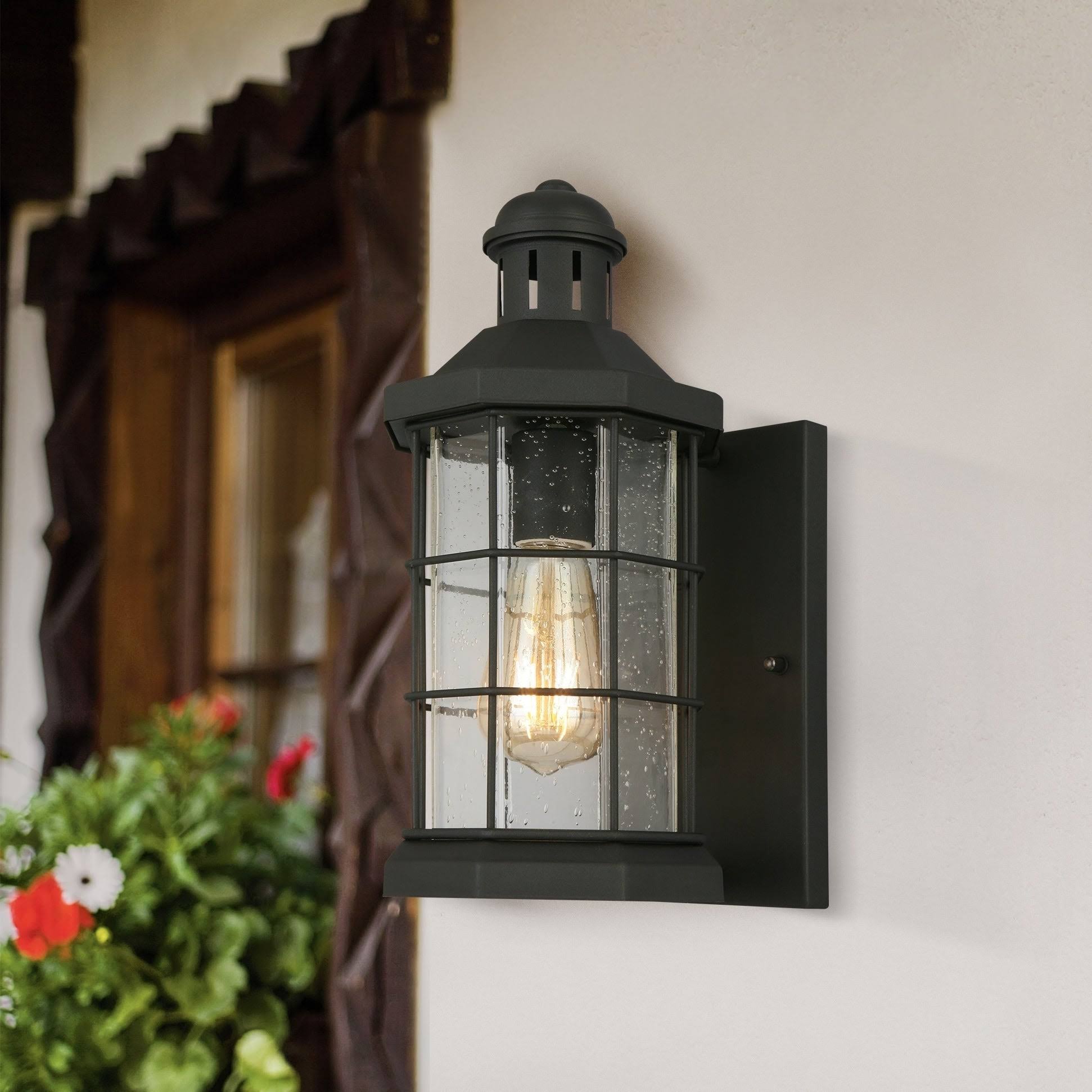 Eglo San Mateo Creek Matte Black Outdoor Wall Light 202784A