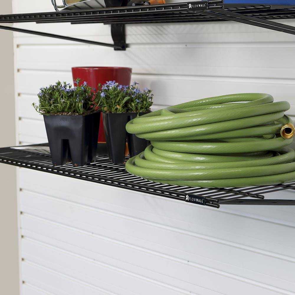 Flow Wall Jumbo Metal Bracket Shelf 2 Pack 2-Piece Black Steel Multipurpose Shelf | FSS-MB3417-2B