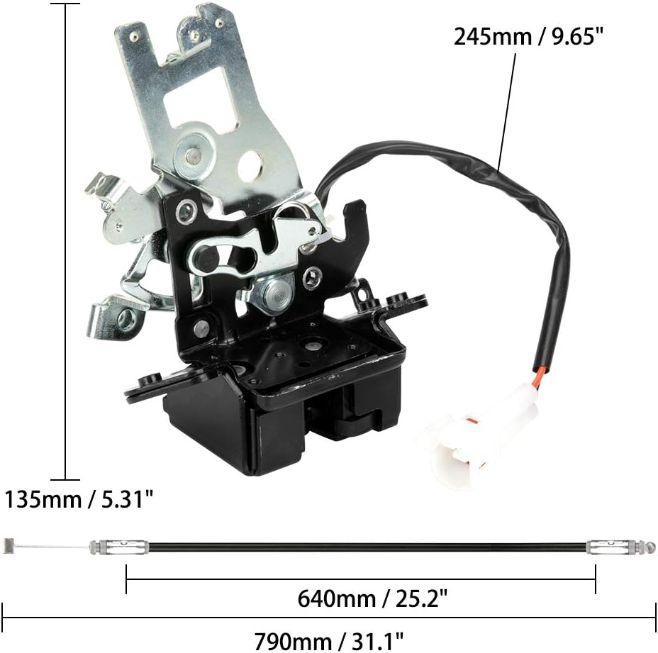 TTIIHOT Integrated Liftgate Lock Actuator Rear Trunk Hatch Tailgate Latch with Cable Assembly for 2001-2007 Toyota Sequoia Replace # 69301-0C010 64680-0C010 931-861