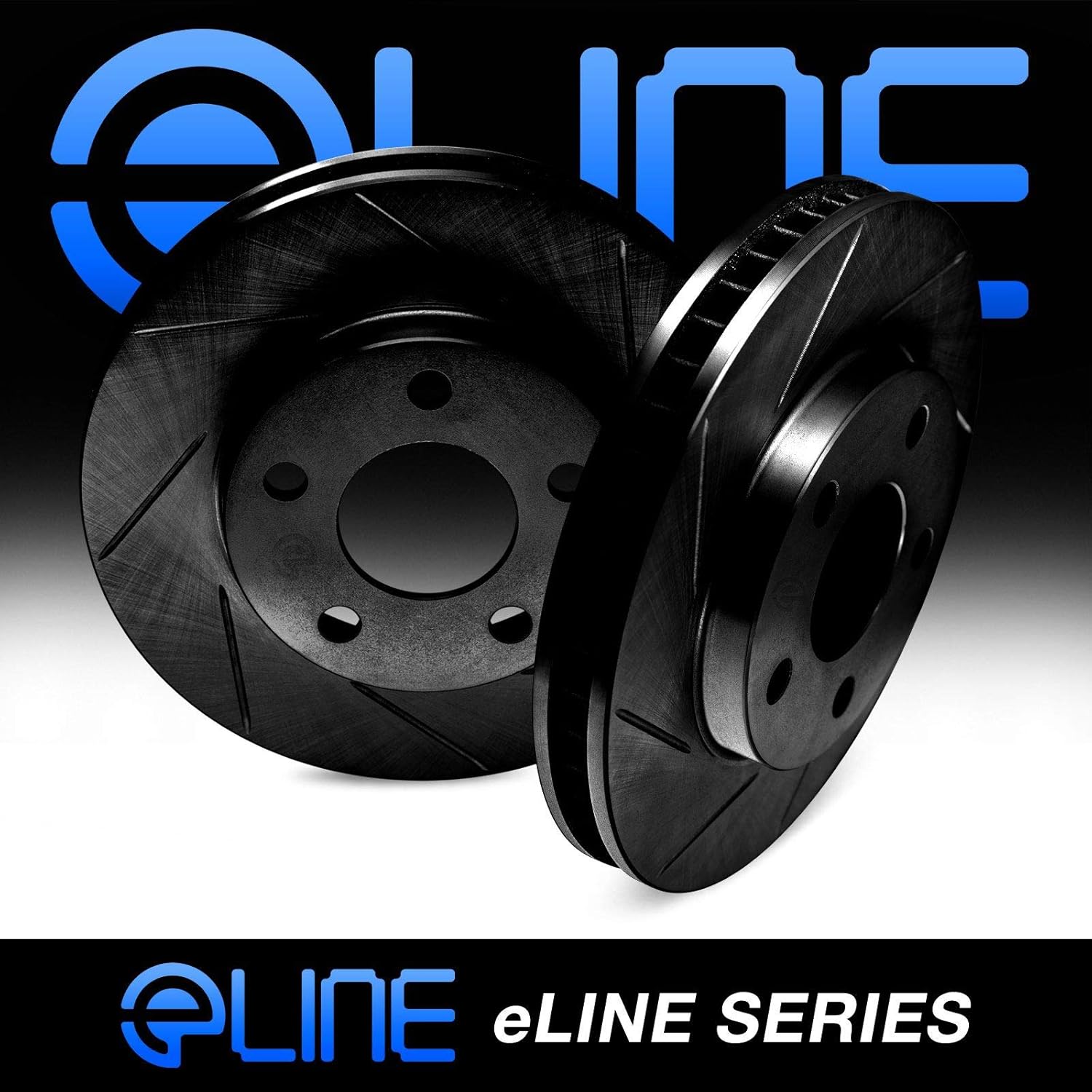 Front R1 Concepts eLine Black Diamond Slotted Brake Rotors