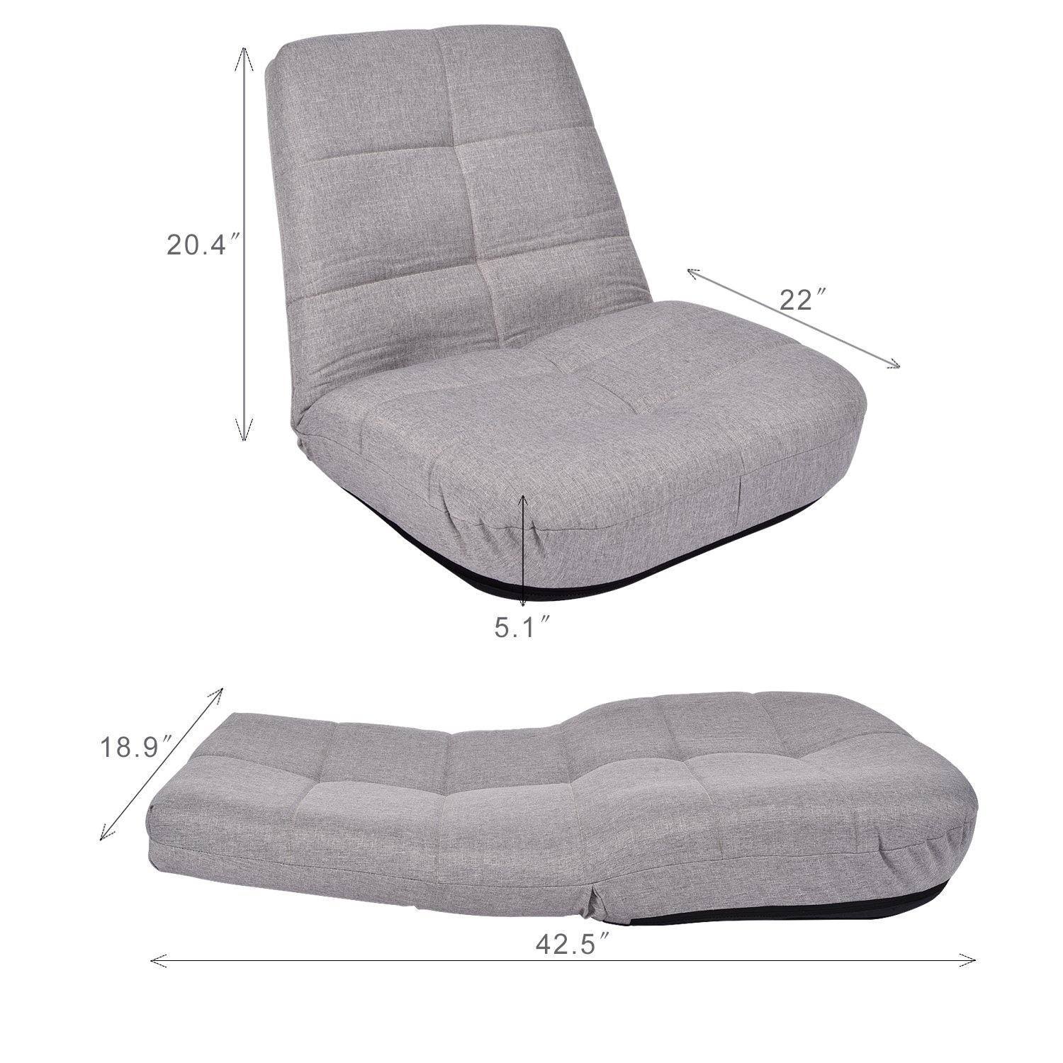 Elecwish ARTETHYS Large Floor Chair Adjustable Back Video Gaming Sofa Folding Seat Recliner for Video Game, Meditation ,Reading