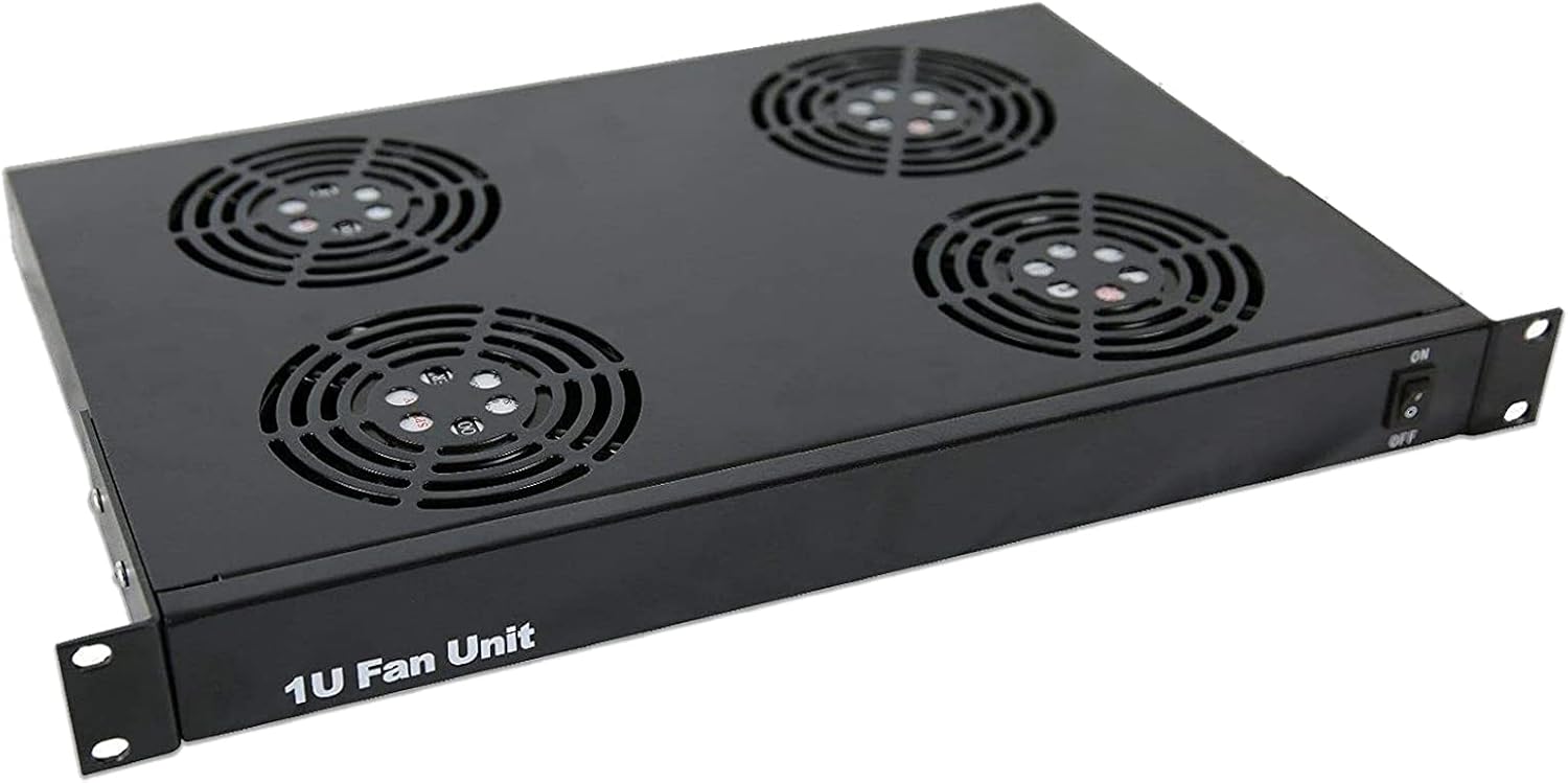 1U Rack-Mounted Fan Unit-with 4 Fans for Standard 19-inch Server Network Data Rack