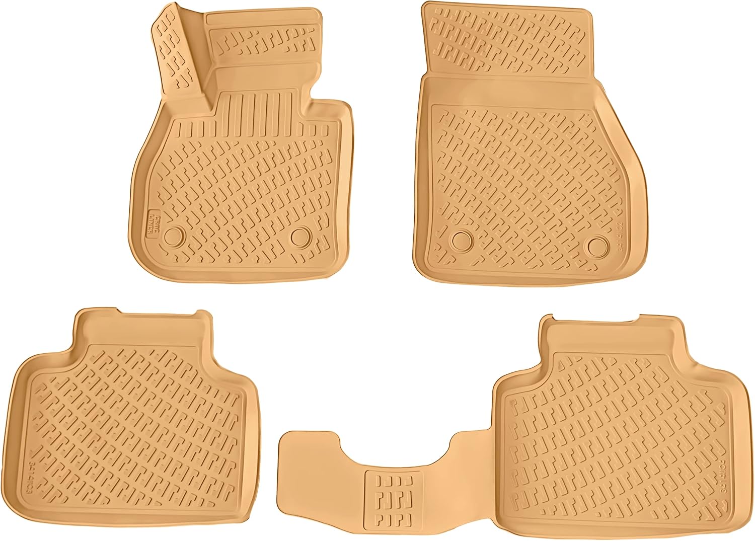 Croc Liner Floor Mats Front and Rear All Weather Custom Fit Floor Liner Compatible with BMW X1 (Black, 2016-2022)
