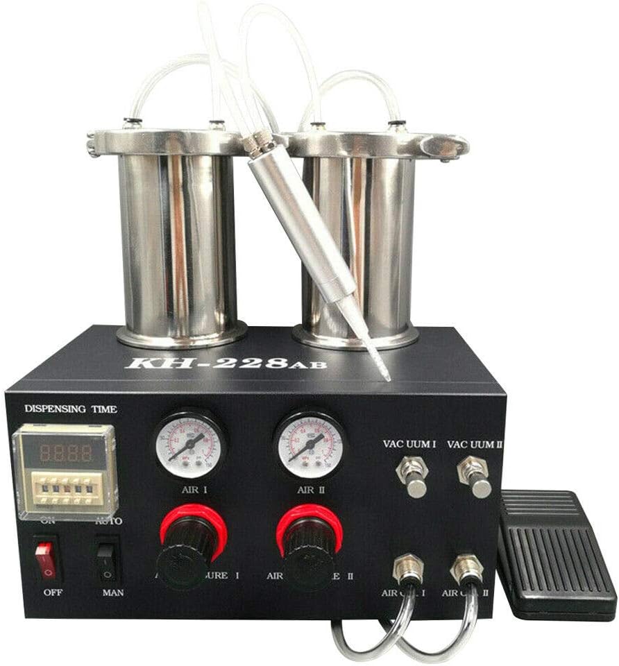 KH-228AB Semi-auto Digital Glue Dispenser AB Glue Epoxy Resin Dispensing Machine With Tank 110V Epoxy Resin 0.8Mpa