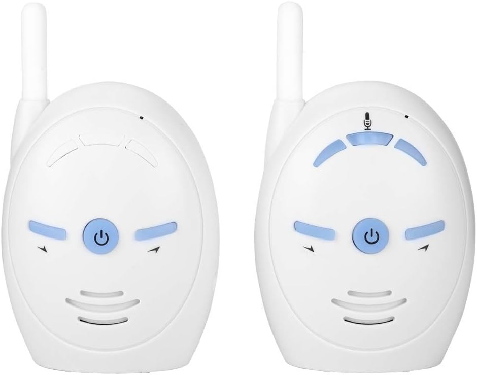 Digital Audio Baby Monitor 2.4GHz Wireless Digital Audio Intercom Nanny Monitor with Electronic Alarm for Baby Safety Pack of 2