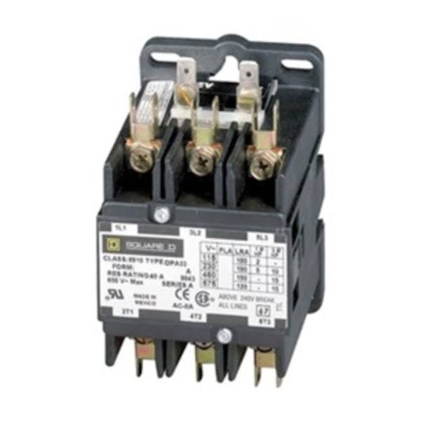 Square D 8910DPA63V04 DP Contactor, 277VAC, 60A, Open, 3P