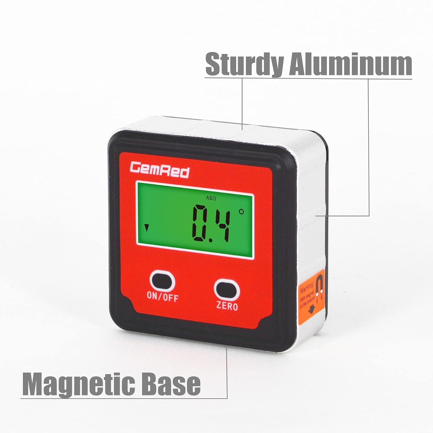 GemRed 82413 Digital Level Angle Finder Gauge Inclinometer with Backlight and Magnetic Base IP65