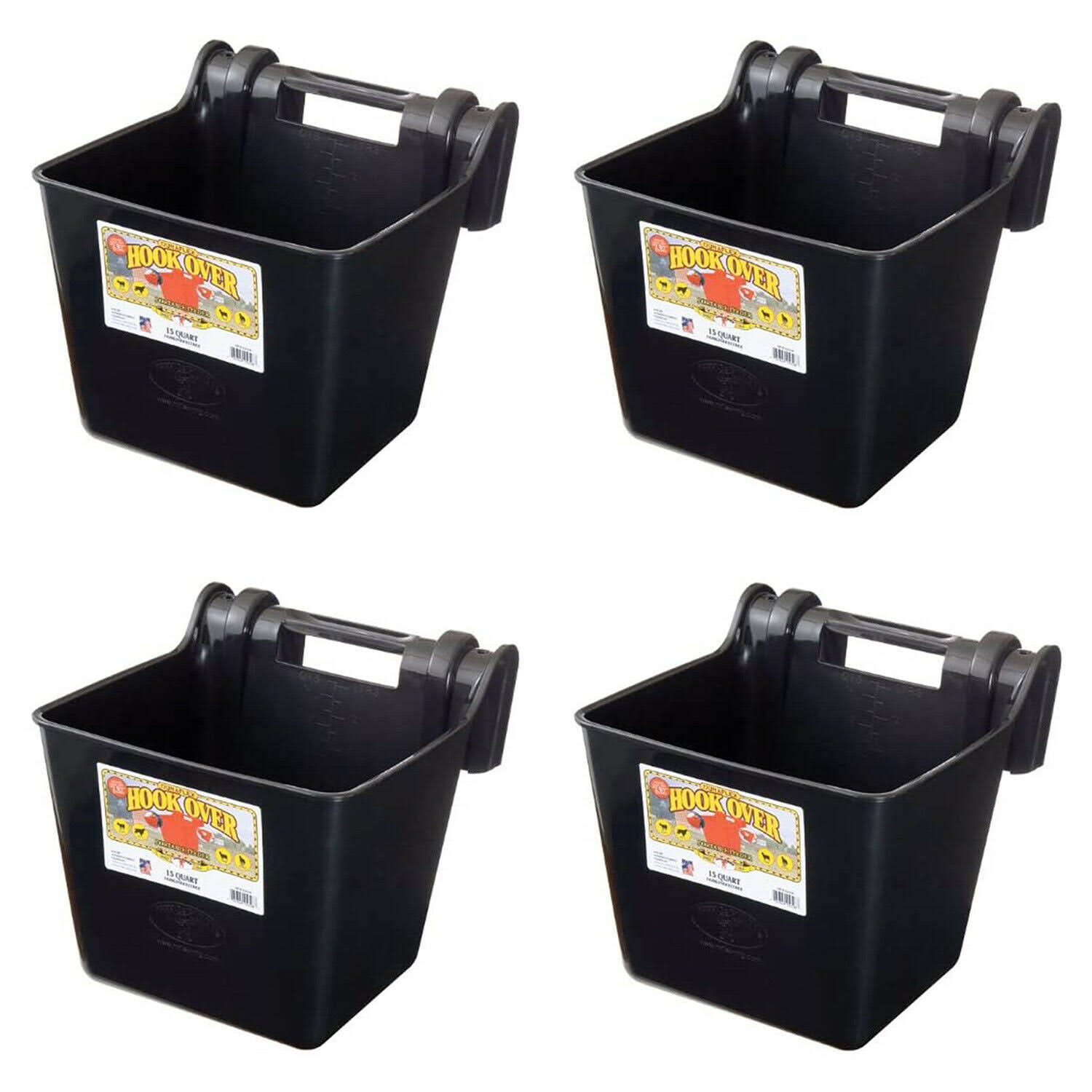 Little Giant HF15BLACK 15 qt. Mountable Plastic Hook Feeder, Black (4 Pack)