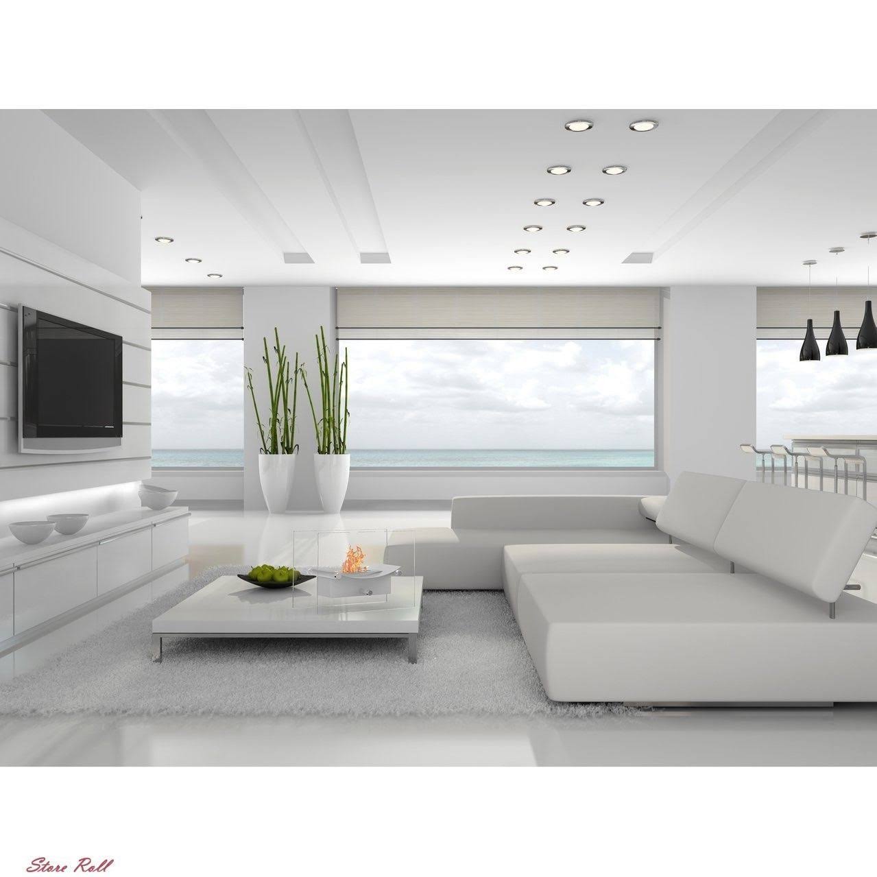 Regal Flame Arkon Fire Pit Tabletop Portable Bio Ethanol Fireplace in White