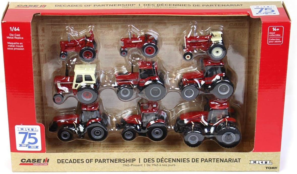 ERTL 1/64 Limited Edition 9 Piece Tractor Set, 75th Anniversary, One Time Production 44226