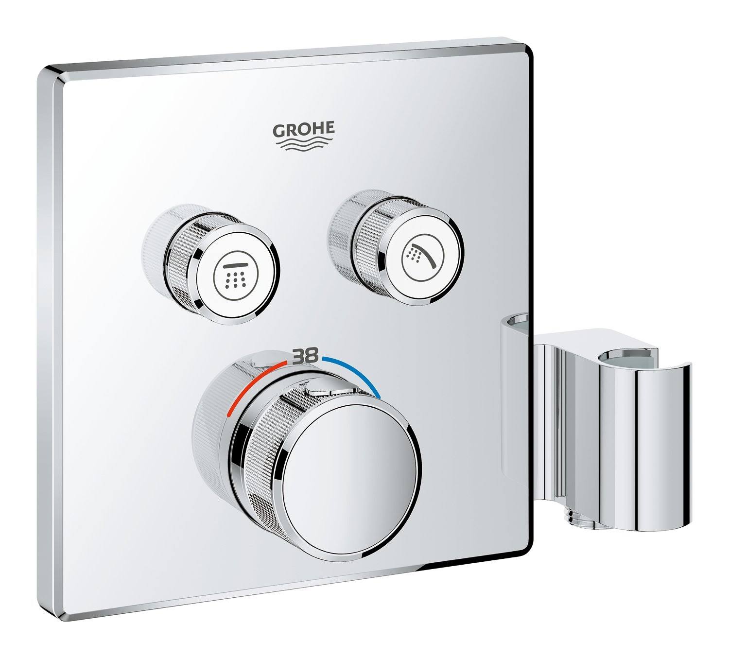 Grohe Grohtherm SmartControl Thermostat with 2 Shut-Off Valves and Integrated Shower Bracket 29125000