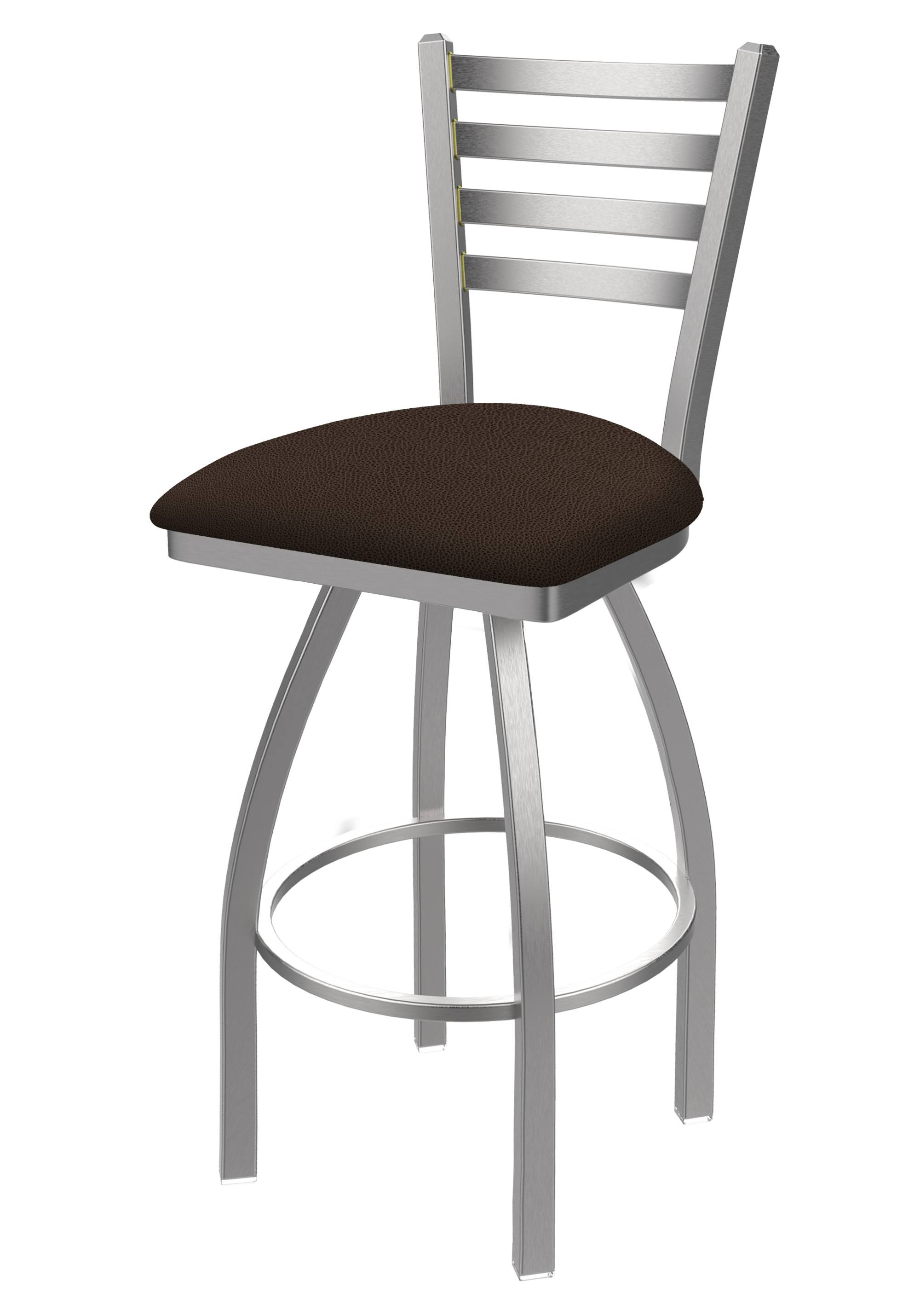 Holland Bar Stool 410 Jackie 30x22 Swivel Bar Stool with Stainless and Rein Coffee Seat