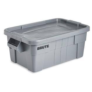 Rubbermaid Brute Tote Storage Container with Lid, 14-Gallon, Gray (FG9S3000GRAY) (Pack of 6)