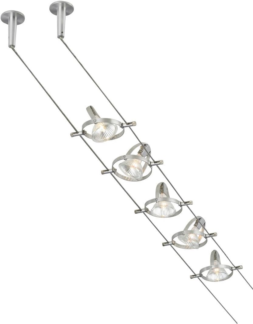 Tiella 800CBL5PN, Accent Electronic Low Volt Surface Track Lighting Kits, 100 Watts Halogen, Nickel
