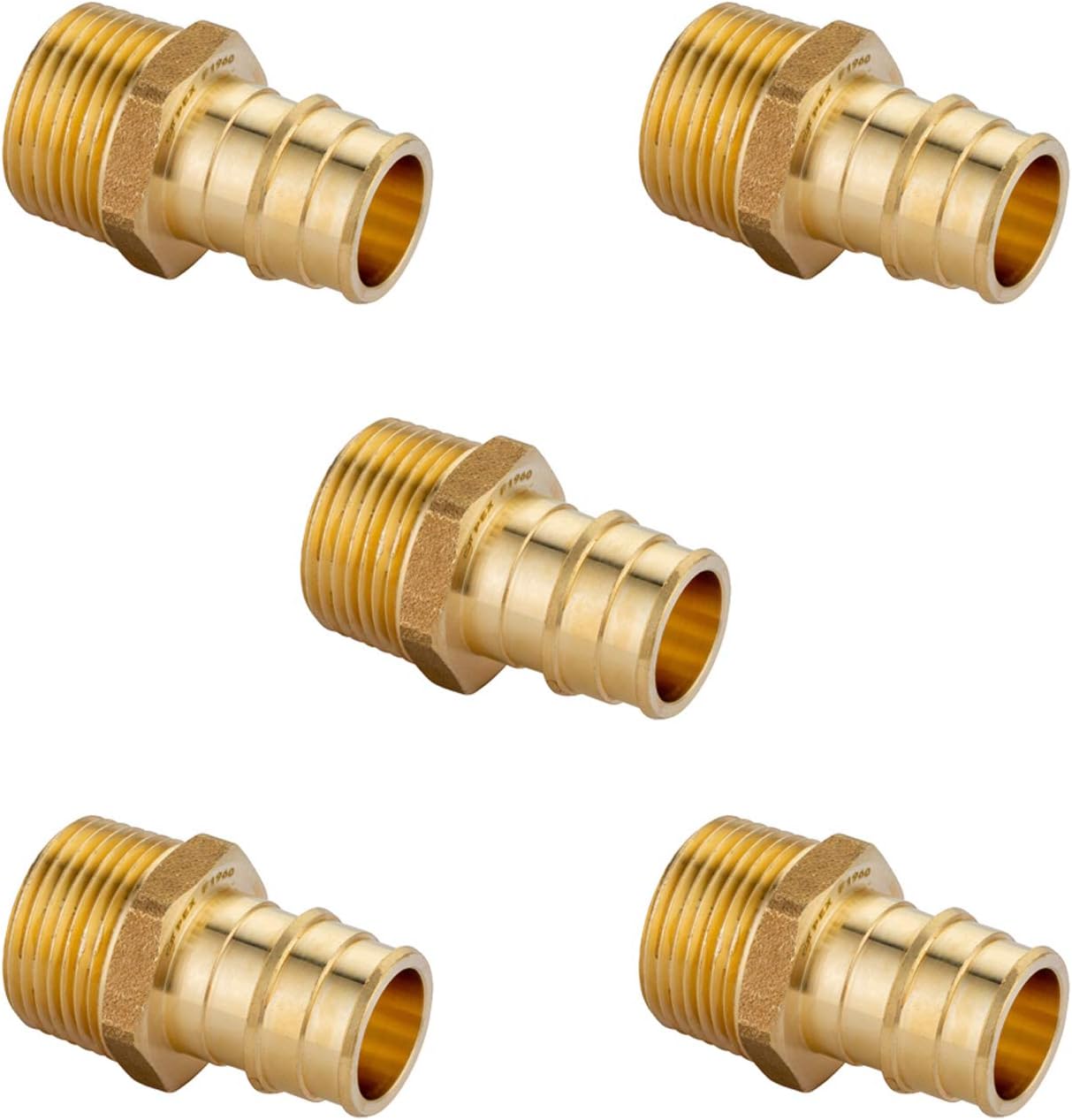 (Pack of 5) EFIELD Pex A Full Flow Expansion Brass Fitting 1/2