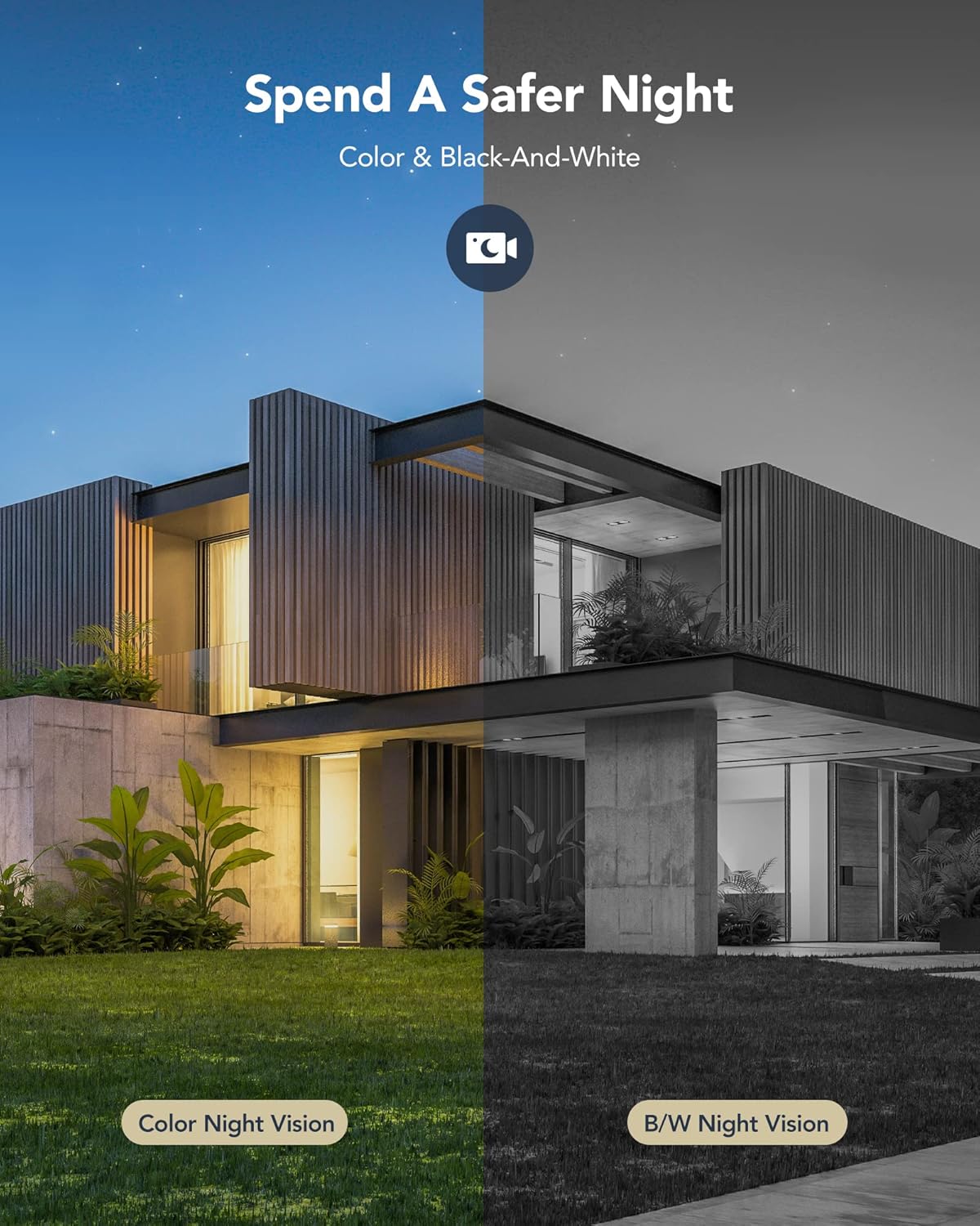 Cameras for Home Security - GNCC Security Camera Outdoor, 360&deg; Full View, APP Remote Control, Motion Detection&Tracking, Two Way Talk, 1080P Color Night Vision, (K1)