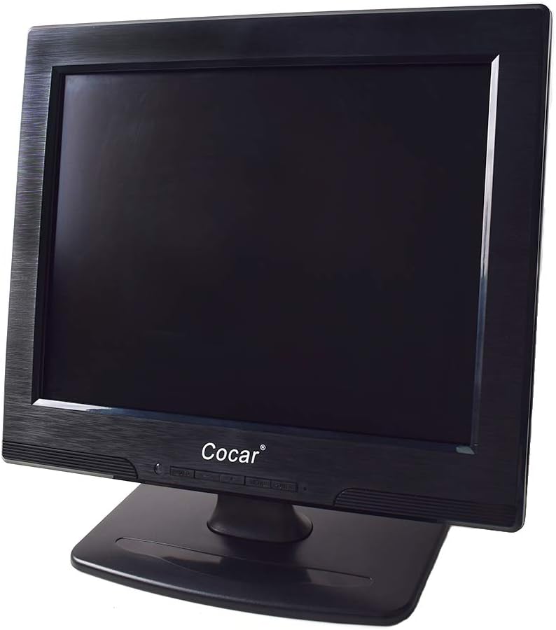 12 Inch LCD Security CCTV Monitor VGA HDMI AV BNC, 4:3 HD Display LED Backlight Screen with USB Drive Player for Home Surveillance Camera STB PC 800x600 Resolution Built-in Speaker Audio in/Out