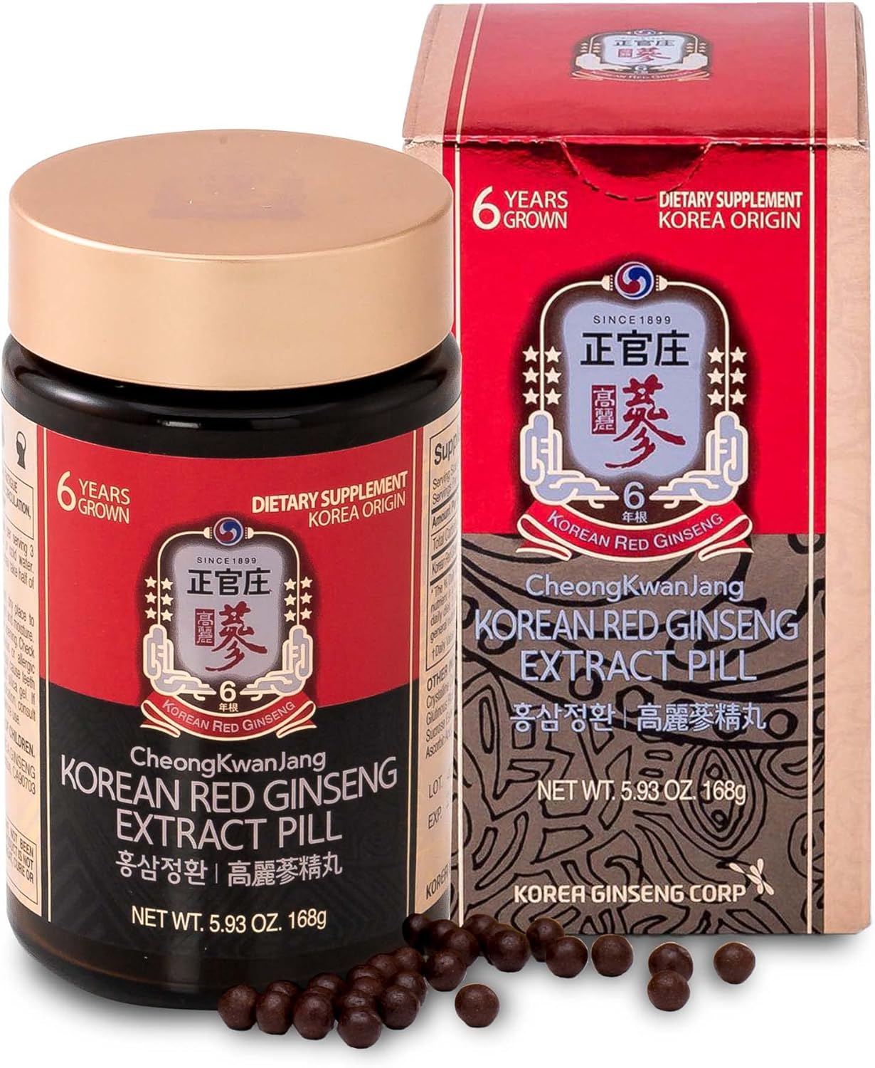 CheongKwanJang [Korean Panax Red Ginseng Extract 800 Pills] Max Strength & Energy, Performance, Boost Immunity, Health Supplement - 100% Non GMO, Gluten-Free, Herbal Supplement Pack of 2