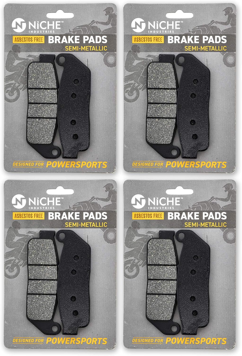 NICHE Brake Pad Set for Indian Scout 2205849 Front Semi-Metallic Motorcycle 4 Pack