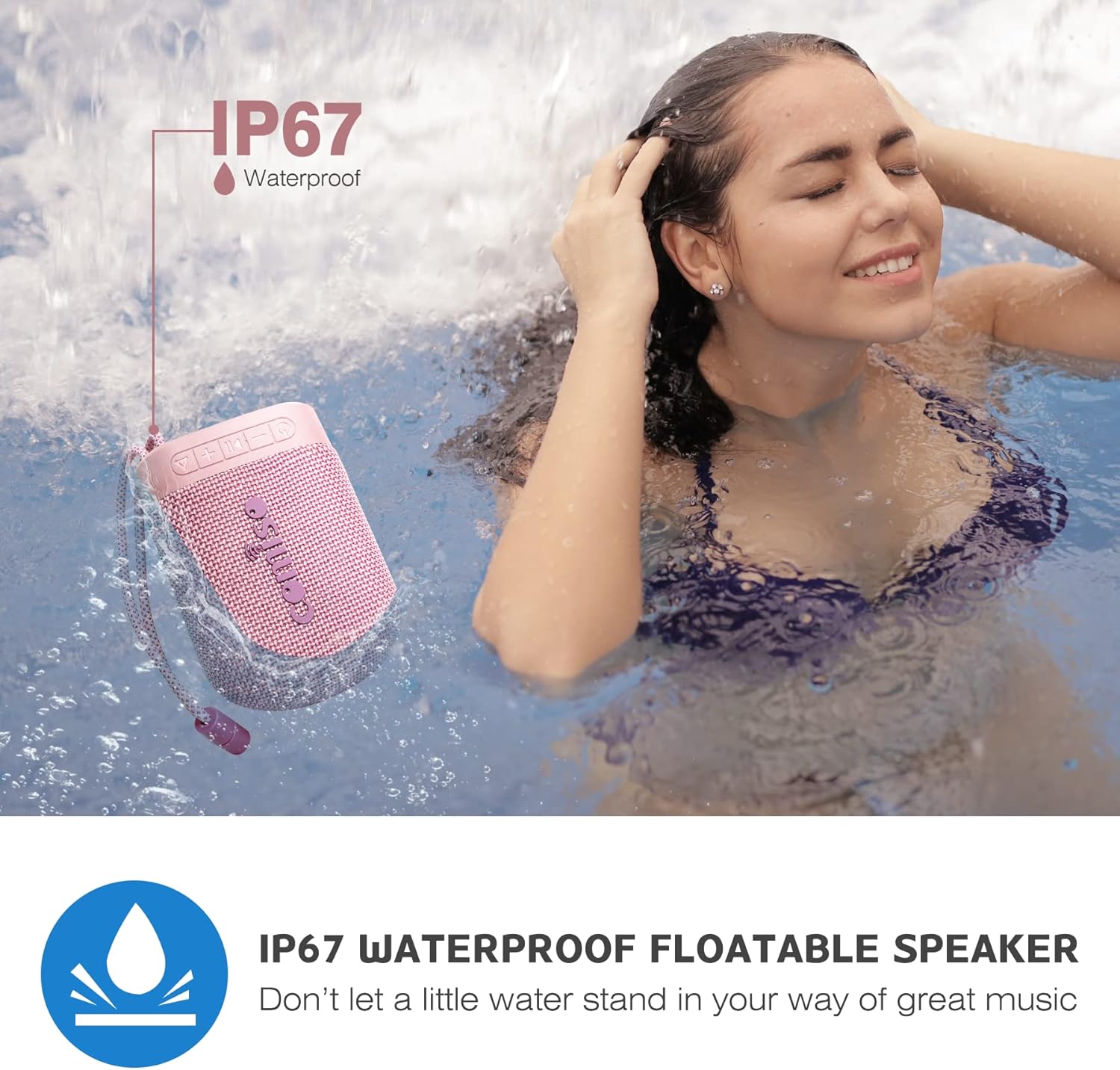 COMISO Portable Bluetooth Speakers,IPX7 Waterproof Floatable Small Wireless Speaker Loud Sound Rich Audio Stereo Pairing Bluetooth 5.0 100 Feet 20H Battery Life Ultra Compact for Outdoor Beach&hellip;