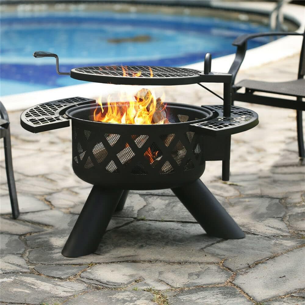 Fire Pit Heater Backyard Wood Burning Patio Deck Stove Fireplace Table Outdoor