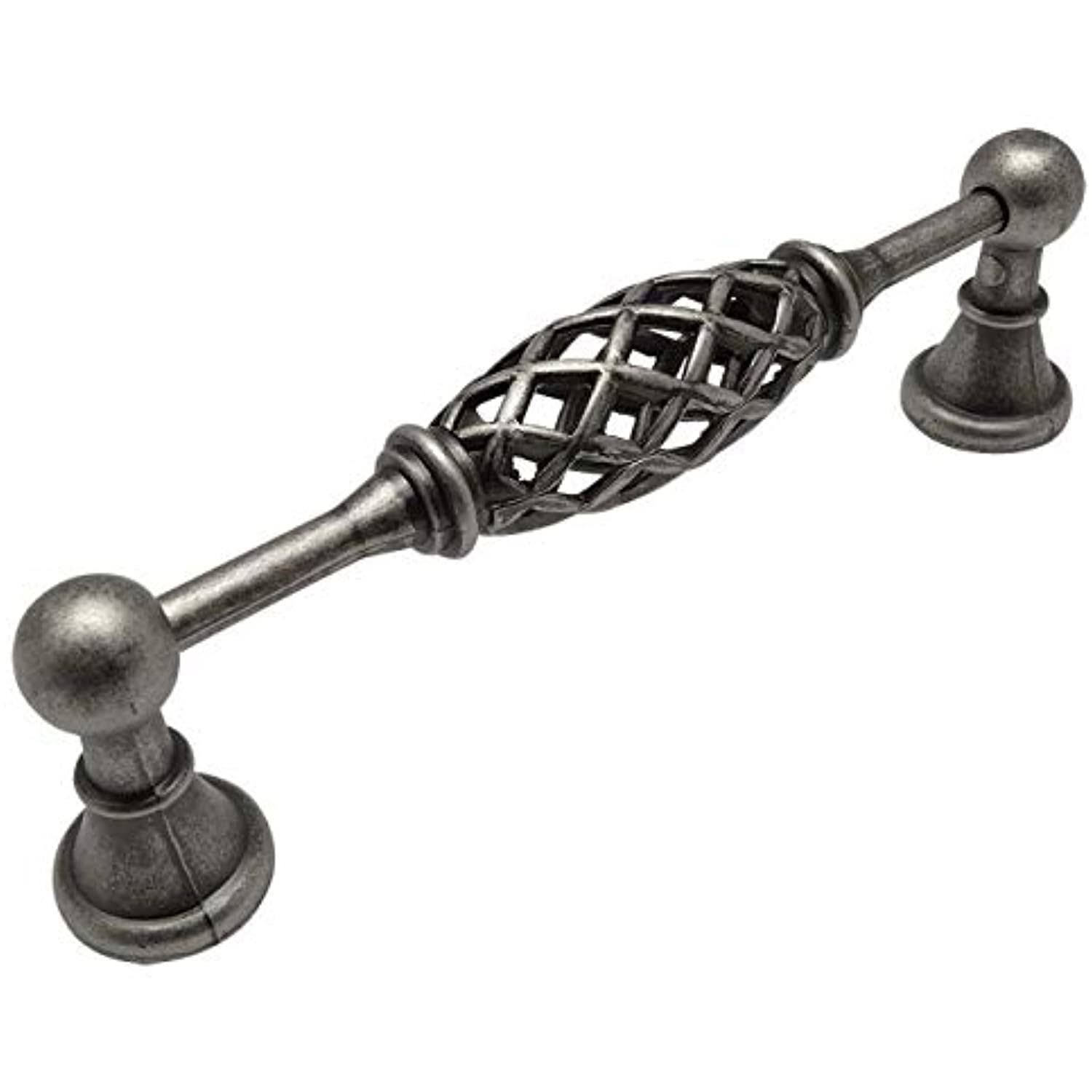 Cosmas 1749-5WN Weathered Nickel Birdcage Cabinet Hardware Handle Pull - 5 inch (128mm) Hole Centers - 15 Pack
