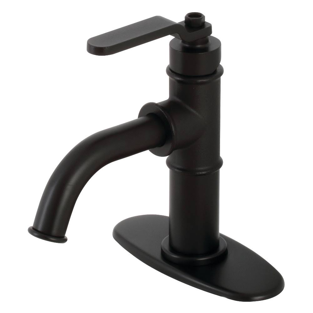 Kingston Brass KSD2820KL Whitaker Single-Handle Bathroom Faucet with Push Pop-Up Matte Black