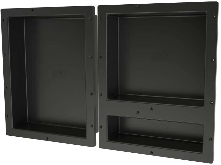 Tile Redi RNTH1620S-20D Redi Niche Triple Recessed Shelf Black