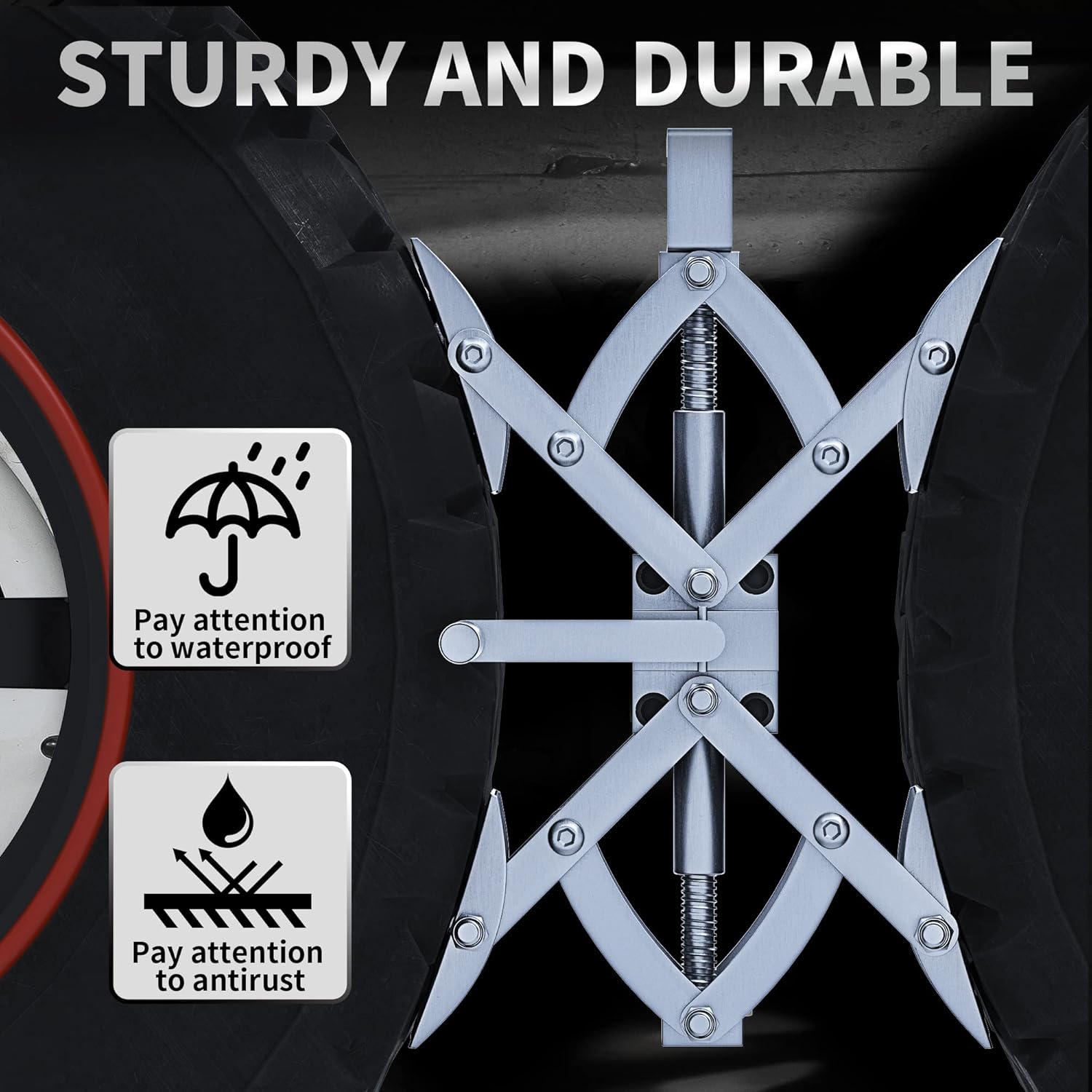 OEDRO X-Shaped Wheel Stabilizer, Pack of 2 RV Tire Stabilizers, Adjustable RV Wheel Stabilizer X -Chock with Unique Z-Shaped Wrench