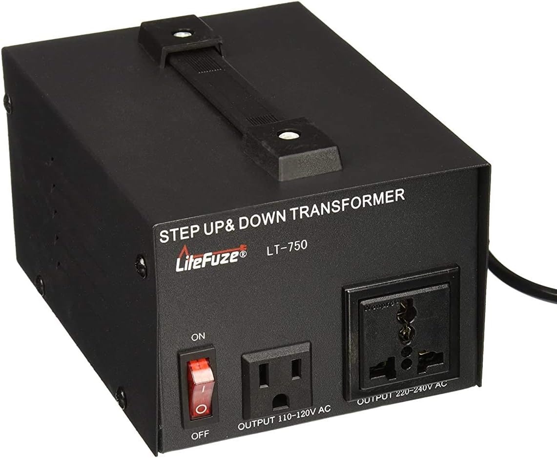 LiteFuze LT-1000 1000-Watt Step Up/Down 110V/220V Circuit Breaker Protection Voltage Converter Transformer with Detachable Cord [5-Years Warranty]