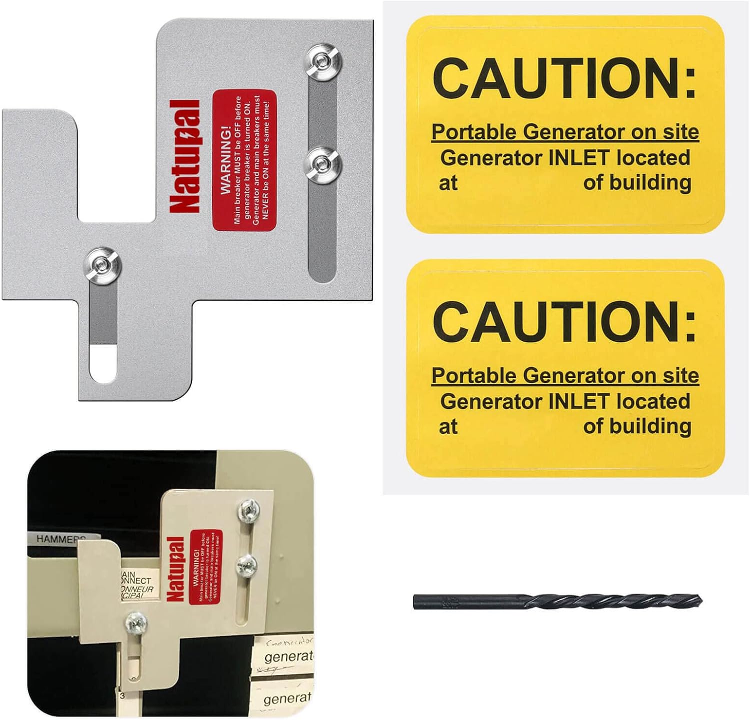Generator Interlock Kit compatible with Cutler Hammer Generator Interlock Kit for BR Series 150 and 200 amp Panels, 1 1/4 - 1 7/16 inches Spacing between main and branch breaker