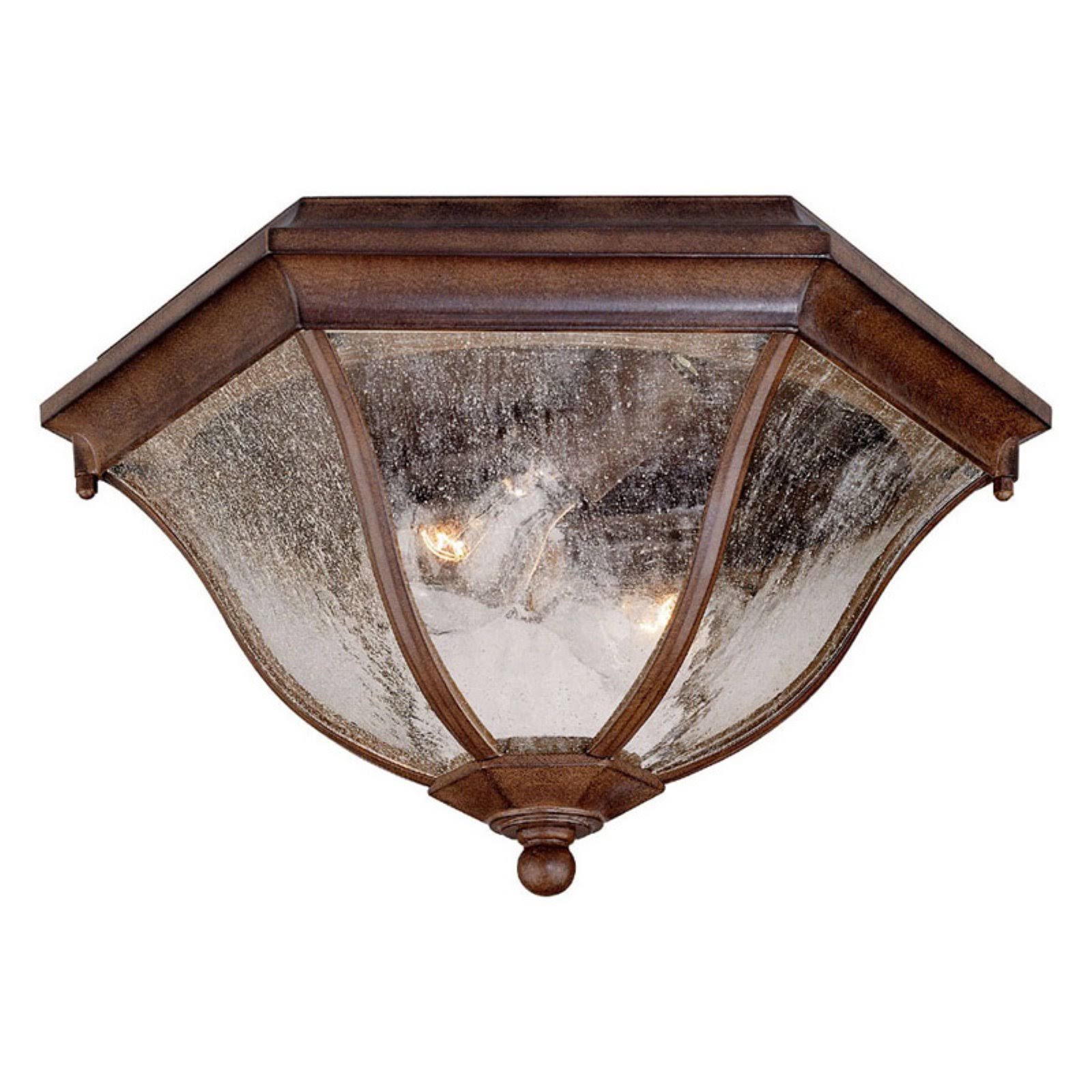 Acclaim Lighting 5615BW Flushmount Collection Ceiling-Mount 2-Light Outdoor Burled Walnut Light Fixture