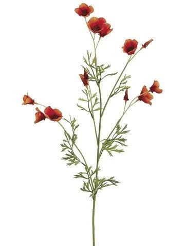 Silk Decor 26x22 Mini California Poppy Spray Orange (Pack of 12)