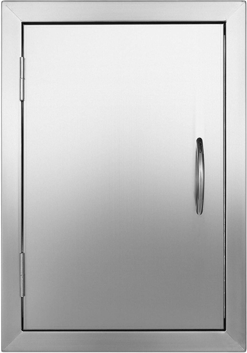 BBQ Future 14W x 20H Inch Outdoor Kithchen Doors, Stainless Steel Single Wall Construction Vertical BBQ Access Door for Outdoor Kitchen Grilling Station or Commercial BBQ Island