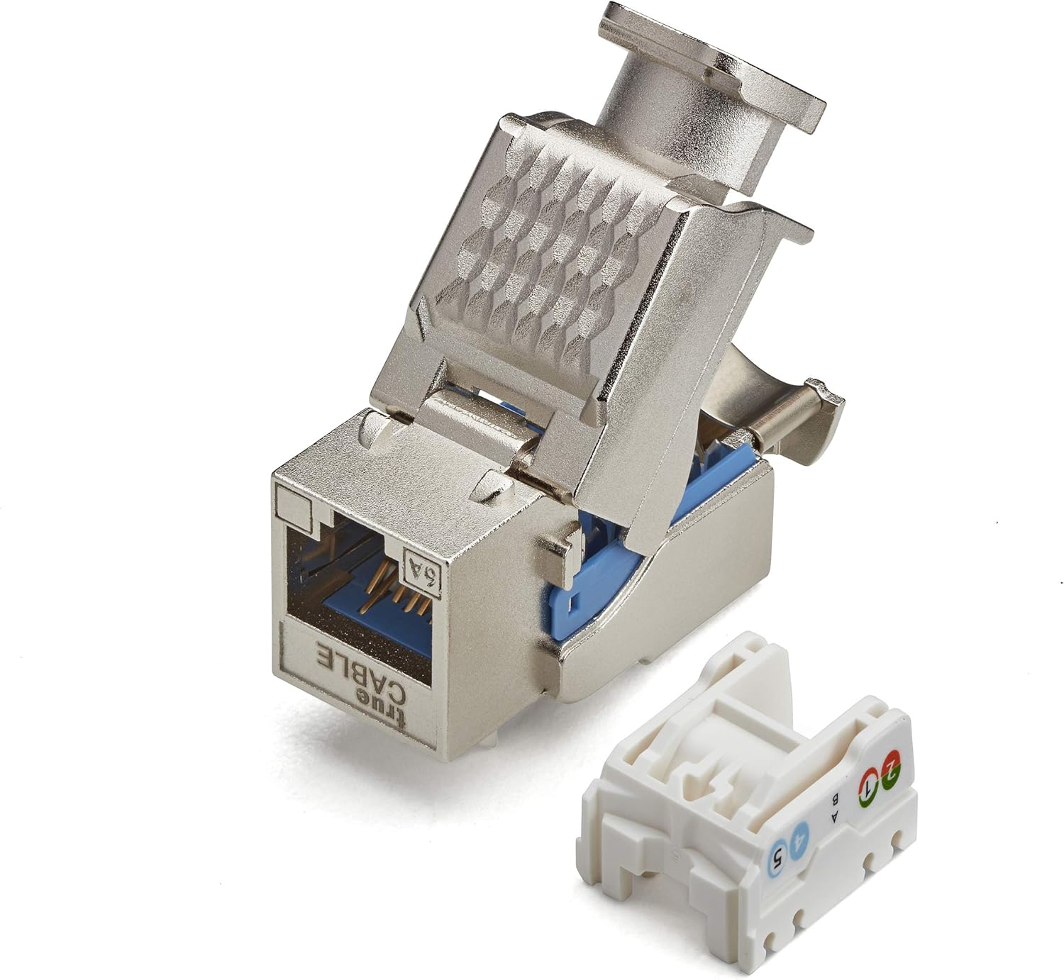 trueCABLE Cat6A Toolless Keystone Jack, Shielded (STP), UL Listed, ETL Verified, ANSI/TIA Certified, Modular RJ45 Female, 12 Pack Pack of 2