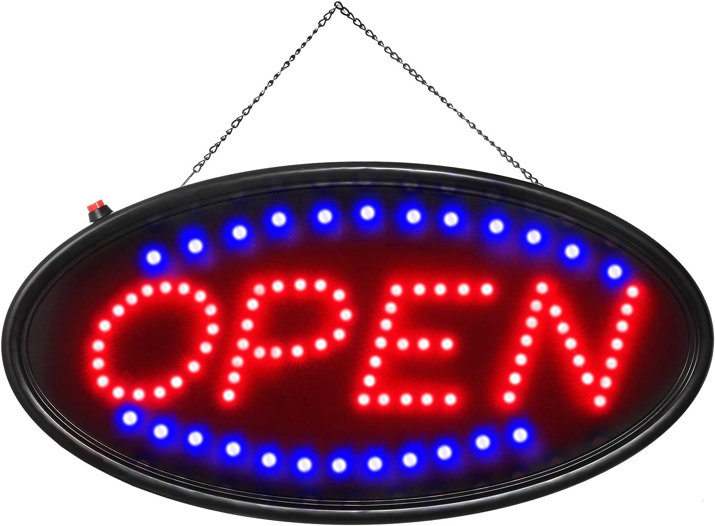 Open LED Sign, Ultra Bright LED Business Open Sign, Advertisement Board High Visibility Electric Display Sign,18.9x8.3inch Two Modes Flashing&Steady Light for Business,Walls,Window,Shop,Bar,Hotel Pack of 2