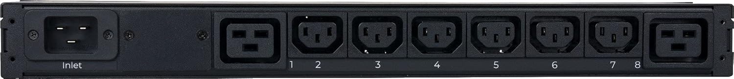 Synaccess Metered PDU - 1U Rack Mount 20A, High Power 8 Outlet with Accurate Current RMS (C13(6) + C19(2))