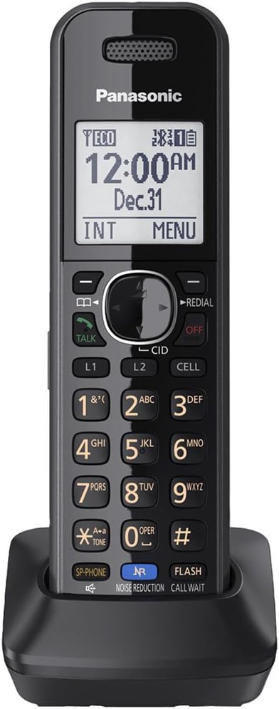 Panasonic DECT 6.0 Plus Cordless Phone Handset Accessory Compatible with 2-Line Cordless Phones KX-TG95xx Series Business telephones, Headset Jack - KX-TGA950B (Black) Pack of 2