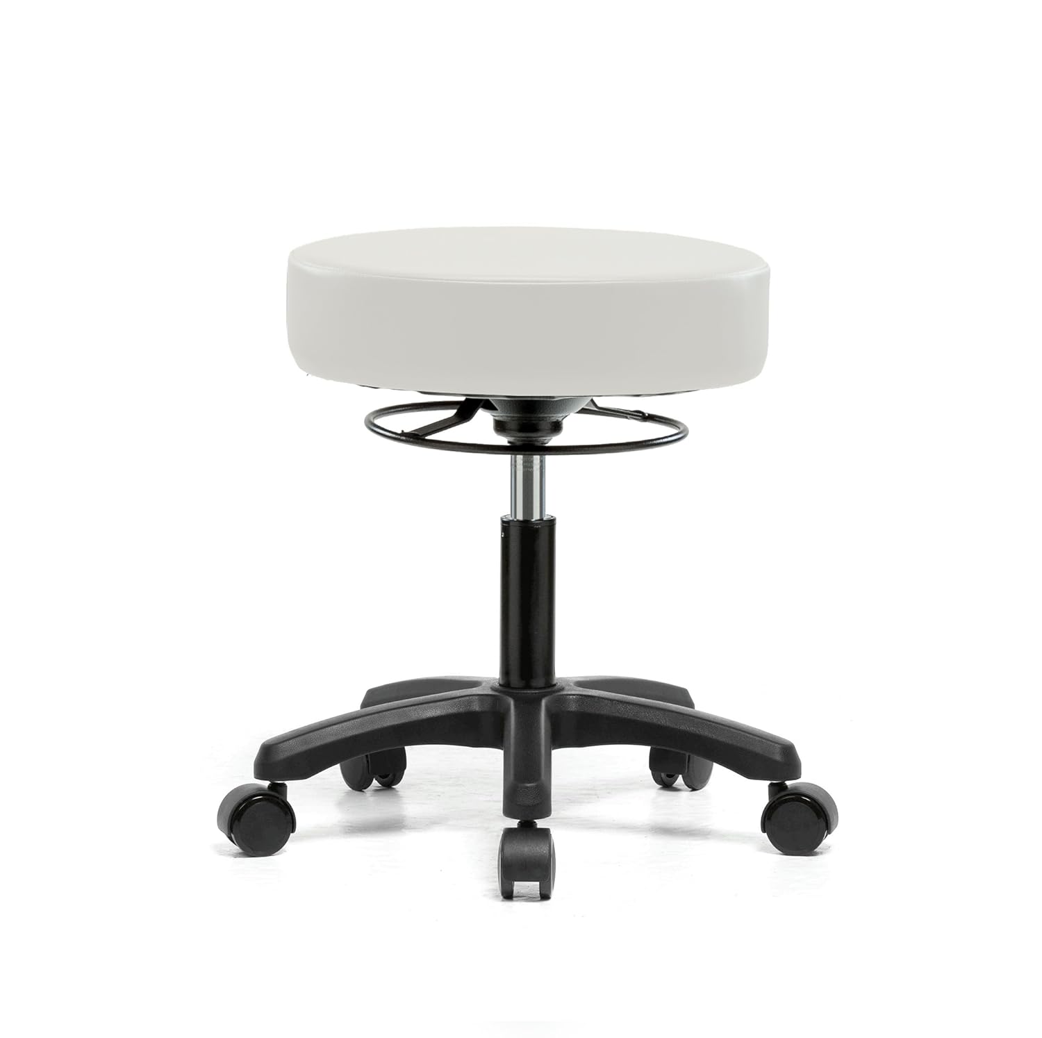 Perch Life Rolling Height Adjustable Stool for Carpet & Linoleum | Desk Height 18-23 inches | 250-pound Weight Capacity | 12 Year Warranty (Gray Vinyl)