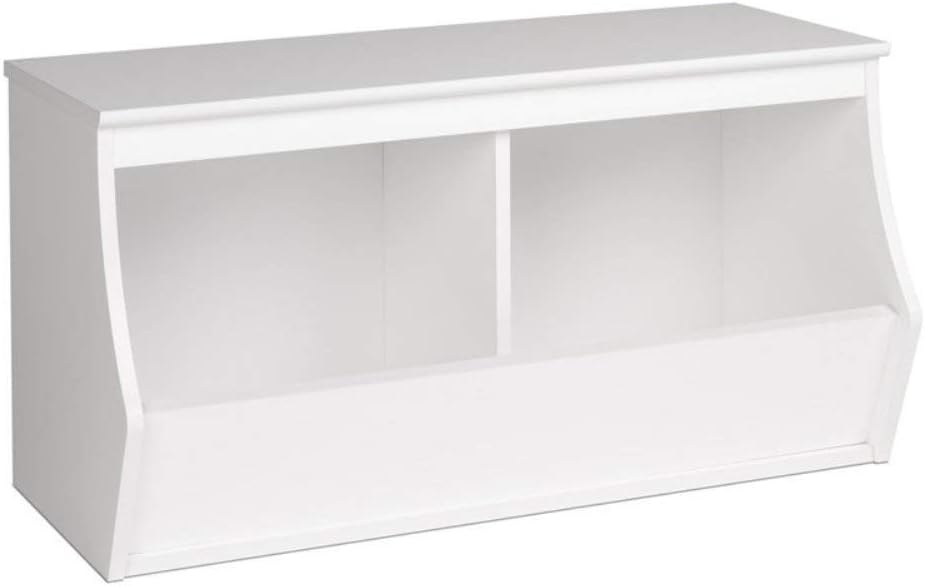 Prepac Monterey Stackable 2-Bin Storage Cubby, White