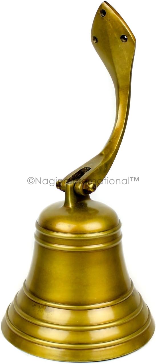 Aluminum Crafted Beautiful Colorful Vintage Nautical Marine Boat Bells with Puller Rope Gong | Maritime Gifts & Decor Pack of 2