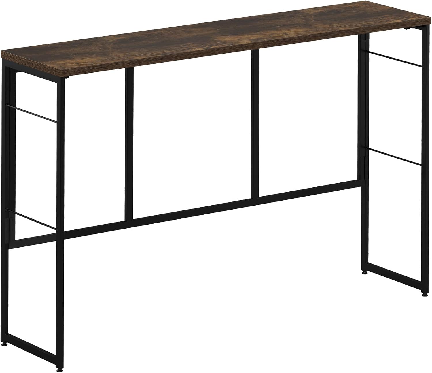 FURINNO Riau No Tool/No Assembly/Folding Metal Frame Console Table, Sonoma Oak/Black